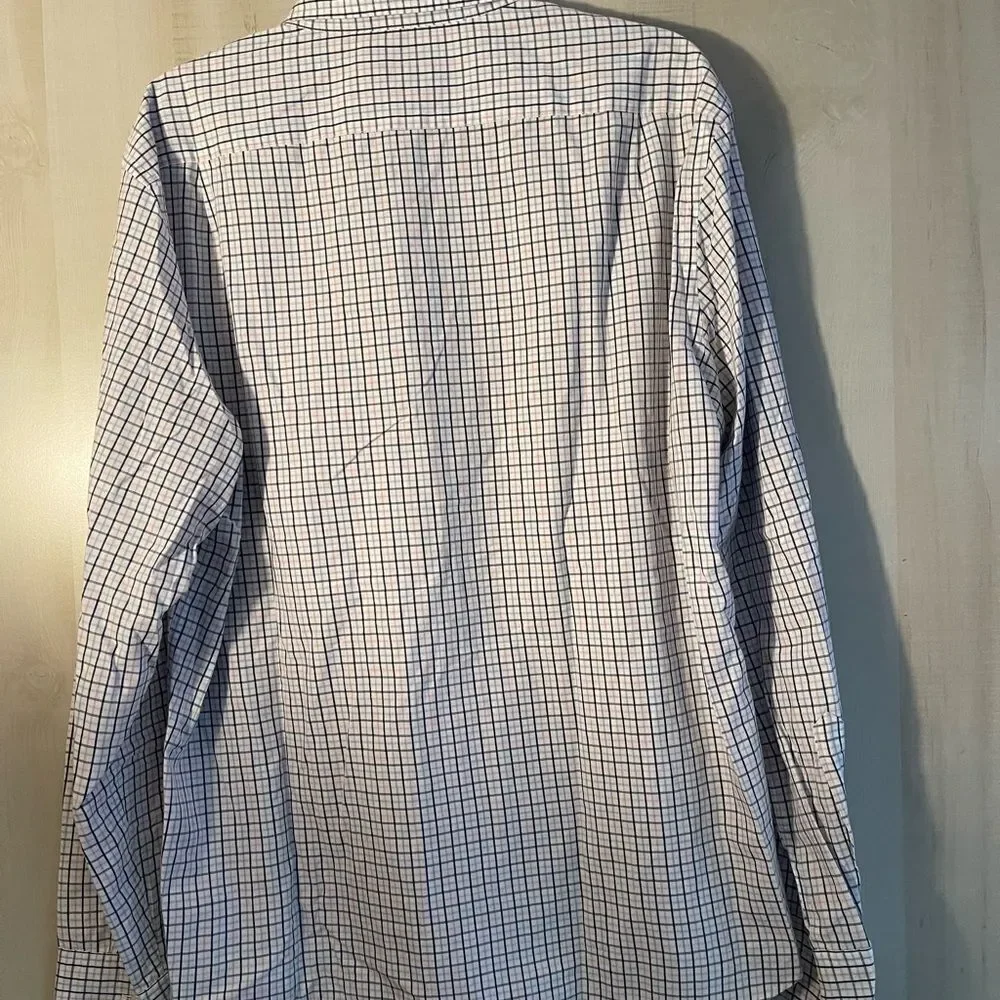 J. Crew long sleeve slim pink blue and white shirt, size XL‎